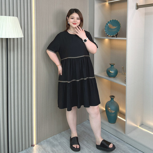 大码女装夏季新款宽松遮肉连衣裙