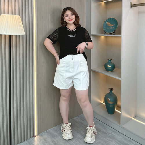 白色高腰牛仔短裤女夏季薄款热裤