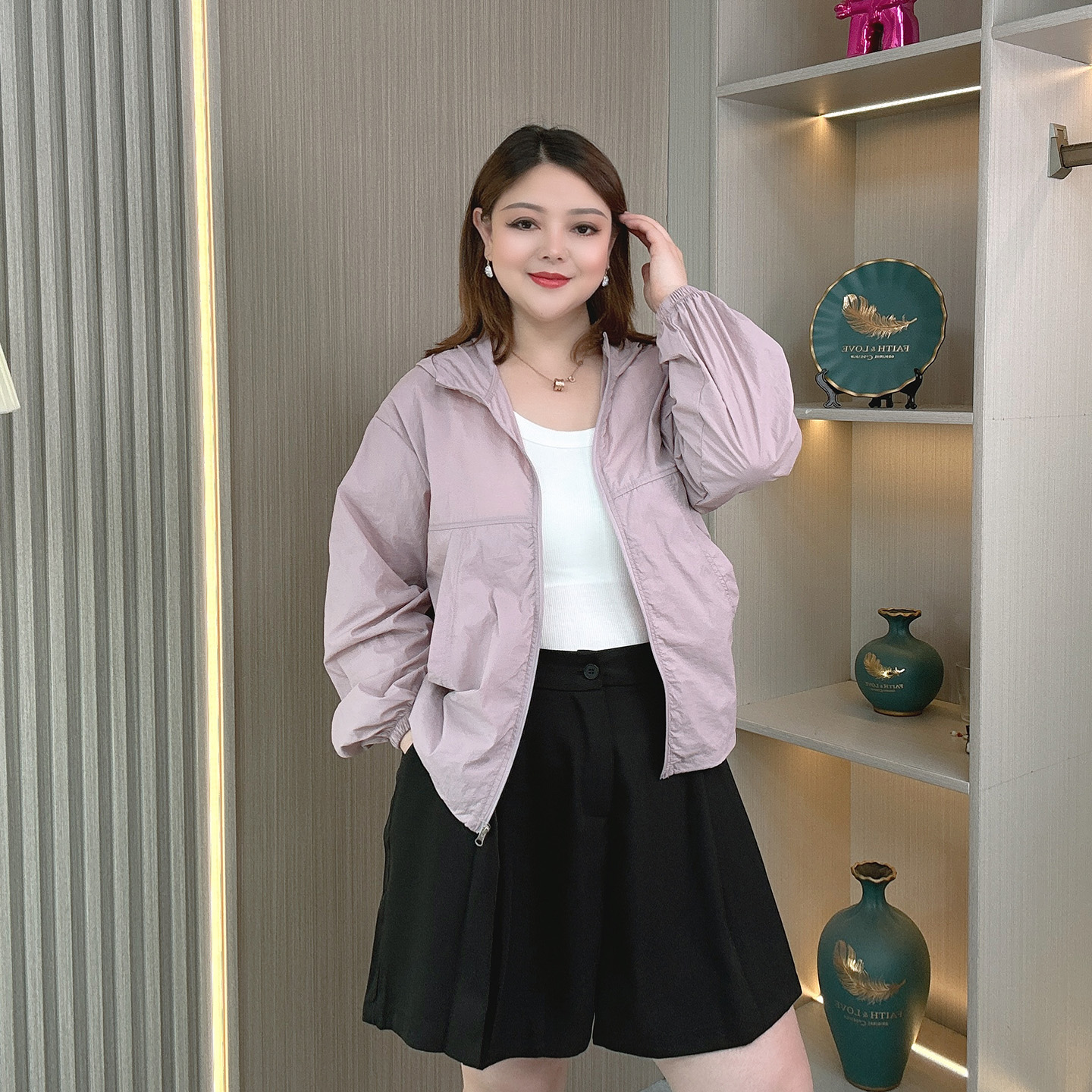 大码女装微胖mm夏季冰丝防晒衣