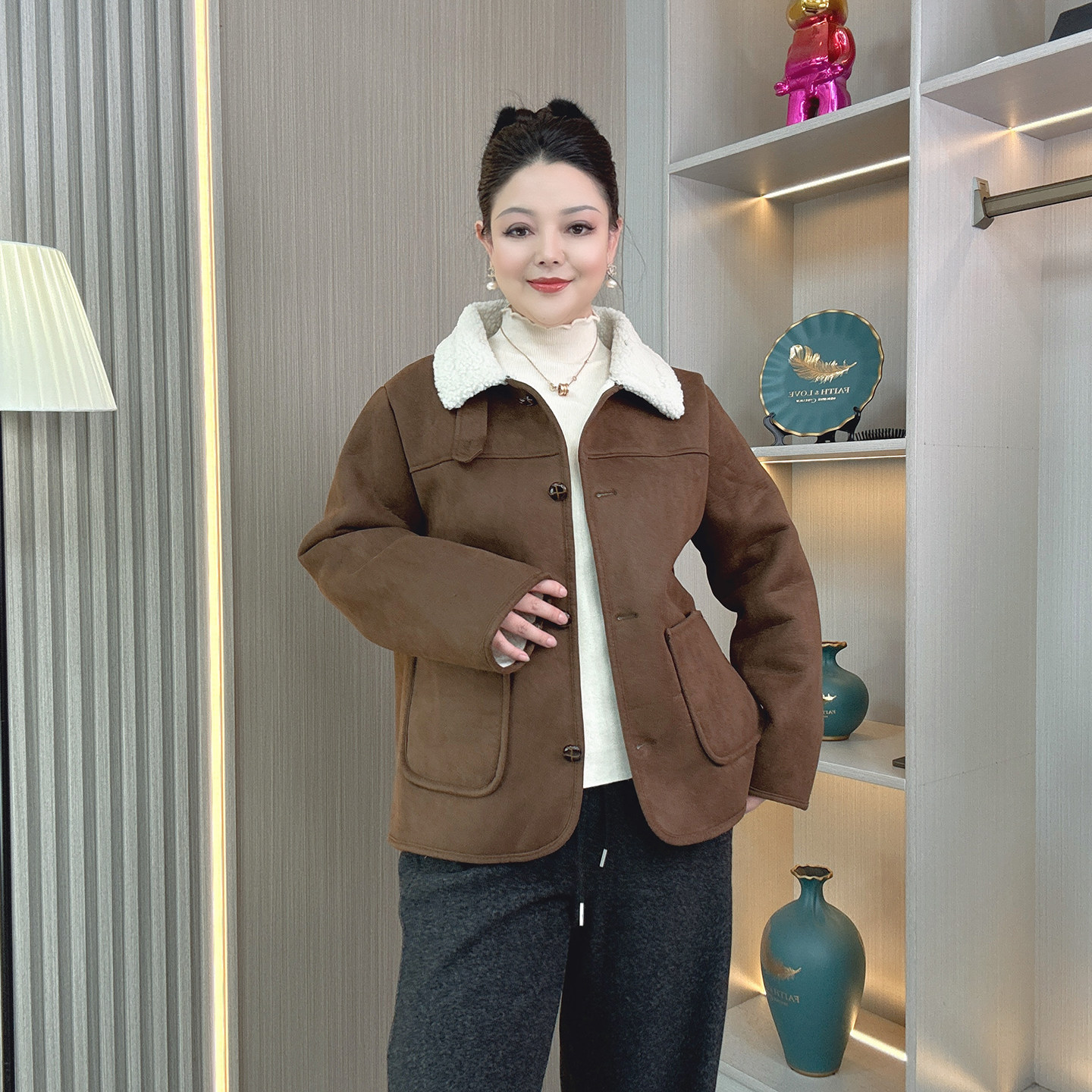 大码女装冬季加厚保暖韩系麑皮绒外套羊羔绒皮毛一体显瘦减龄上衣,女装/女士精品,常规大码外套,淘宝优惠券,粉丝福利购,淘宝优惠卷