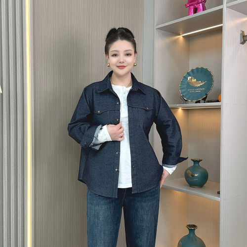 宽松显瘦牛仔外套女衬衣长袖上衣