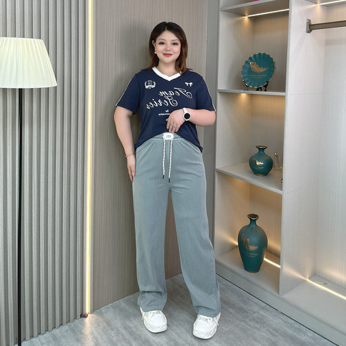 大码女装夏薄款莱赛尔天丝牛仔裤