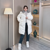 冬装 连帽棉衣外套 胖mm宽松显瘦中长款 新款 加厚保暖羽绒棉服女大码