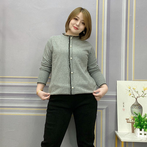 花边领针织衫女显瘦钉珠套头毛衣