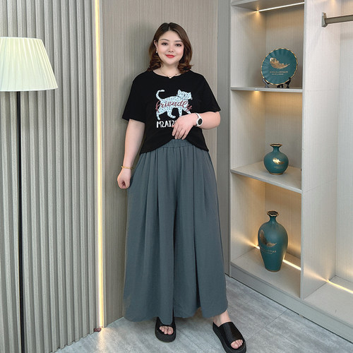 大码薄款裤裙夏季胖妹妹高腰显瘦
