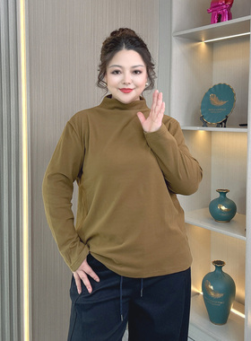 半高领双面德绒打底衫女秋冬内搭大码2025年新款加厚女士保暖上衣