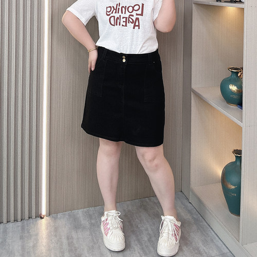 2024夏季大码牛仔半身裙女a字裙