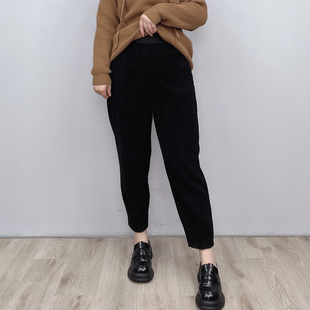 胖mm宽松显瘦高腰哈伦九分裤 大码 子女2025新款 秋冬加厚休闲裤 女装
