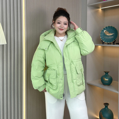 大码女冬装加厚保暖白鸭绒羽绒服