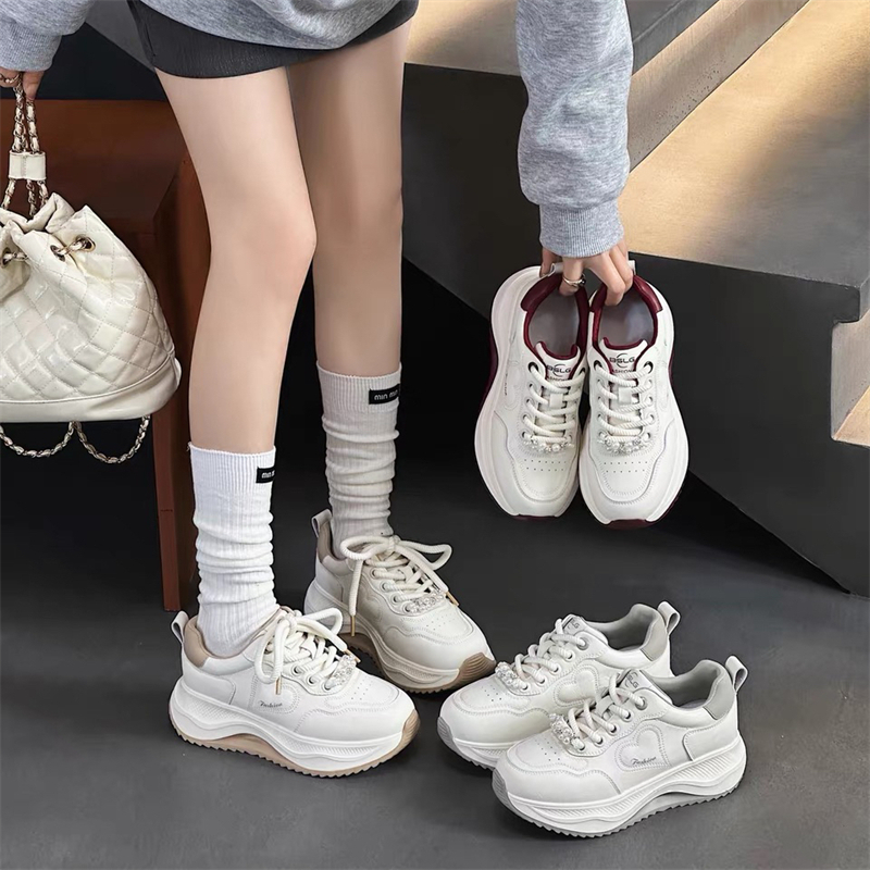 真皮!新款厚底舒适洋气百搭轻便日常增高休闲鞋老爹鞋Q9-02165-1