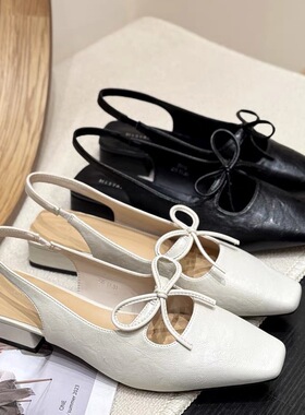 夏季新款仙女风蝴蝶结低跟百搭配裙子包头凉鞋日常百搭CR73-6882