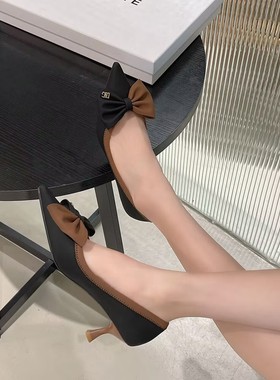 希希家  高跟单鞋时尚百搭尖头浅口日常韩版名媛秀气女鞋118039