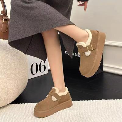 经典勃肯鞋新款复古磨砂皮冬毛毛鞋轻便厚底毛毛时尚保暖5878