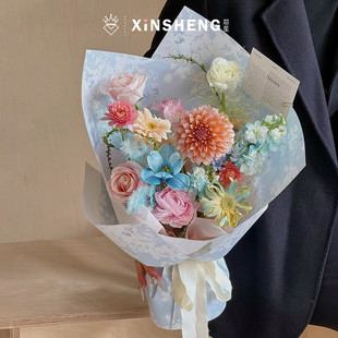 纸创意鲜花束资材手工diy花艺搭配材料 浪漫丁香包装 芯苼物语 新品