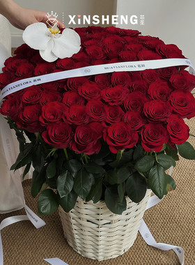 芯苼物语 巨型梦幻白色花篮鲜花束手工DIY浪漫插花篮花店花艺资材