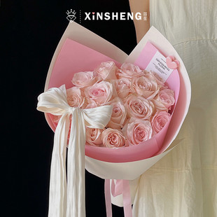 芯苼物语 雪缎涟漪·布料鲜花花束蝴蝶结手工diy礼物花艺材料 新品