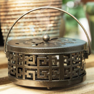 创意蚊香盒带盖大号蚊香盘托防火蚊香支架艾熏炉户外家用蚊香托盘