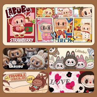 鼠标垫女生高颜值办公室可爱电脑桌垫卡通拉布布超大号创意键盘垫