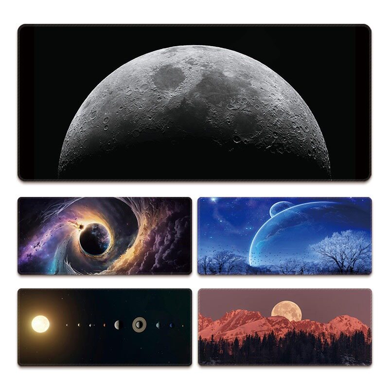防滑贴防滑贴超大男生防滑加厚电竞科技感个性月亮星球家用桌垫