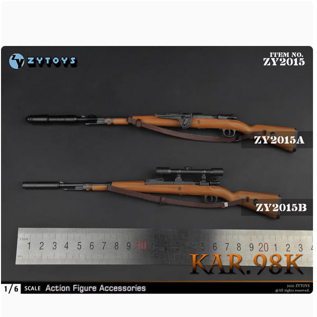 ZYTOYS1/6 98K步枪狙击版塑料模型兵人散件摆件吃鸡99式 M1苏联