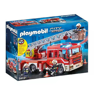 playmobil 德国摩比世界城市救援系列积木玩具声光大消防车救护车
