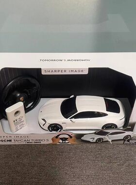 sharper image电动方向盘遥控车保时捷电车1:20儿童男孩玩具车模