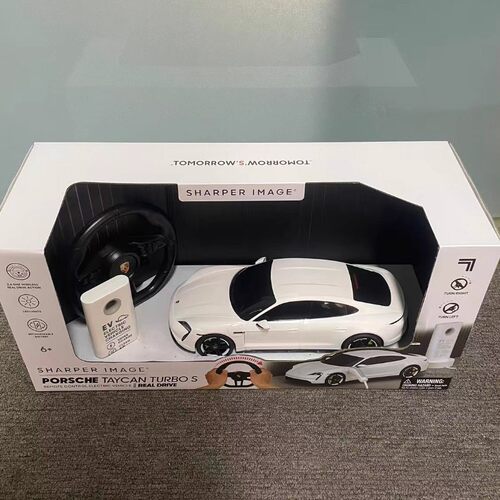 sharper image电动方向盘遥控车保时捷电车1:20儿童男孩玩具车模
