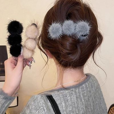 毛绒香蕉夹新款后脑勺扭扭夹