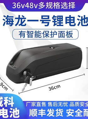 48v海龙锂电池36v12ah自行车山地车20ah远续航通用电瓶全新送充