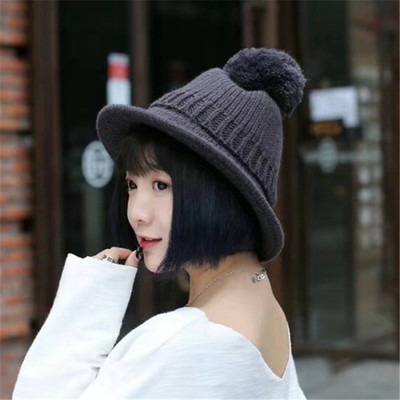 可爱女毛线韩版针织盆帽韩国帽子