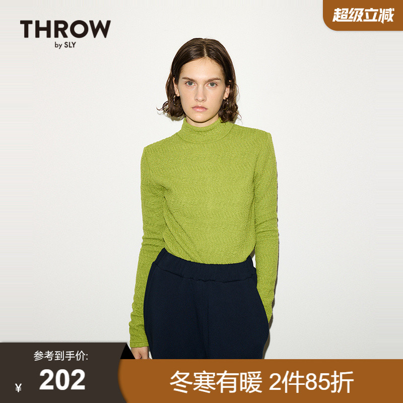 SLY冬季新品THROW系列通勤修身高领针织衫030HA080-2081