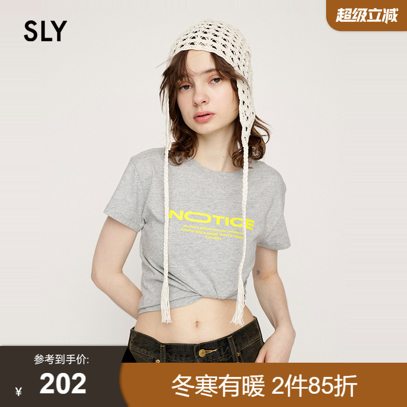 moussy甜酷撞色字母纯棉短袖T恤