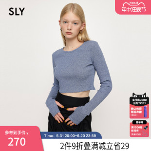 简约基础款 修身 罗纹短款 3590 SLY 纯色圆领套头针织衫 女030GAZ80