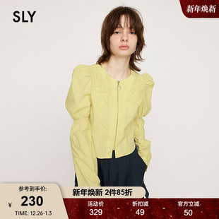 法式 优雅打揽羊腿袖 春游时尚 SLY 030HSR30 女款 拉链衬衫 1990 新品