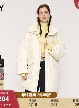 SLY 2025秋季新品日系风软糯立领宽松轻盈羽绒服女030IAY30-4541