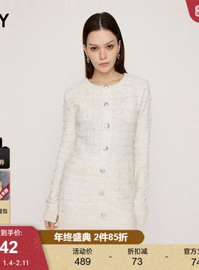 SLY 2024冬季新品优雅淑女小香风短款针织连衣裙女030HAZ73-5771