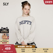 休闲慵懒刺绣字母oversize圆领卫衣030IAR90 SLY冬季 新品 4241