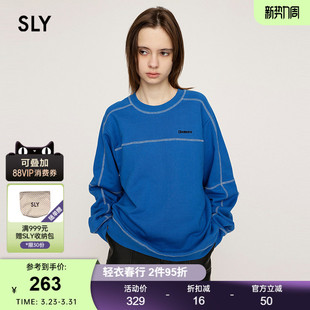 休闲宽松棒球圆领套头卫衣女030HAR80 SLY 美式 新品 4991 24春季