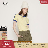 SLY 1930 T恤030HSY90 春季 甜辣风运动感撞边字母正肩短袖