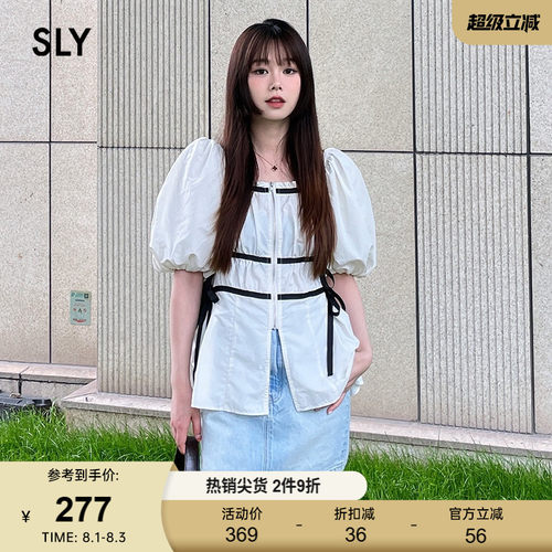 SLY法式芭蕾少女蝴蝶结衬衫