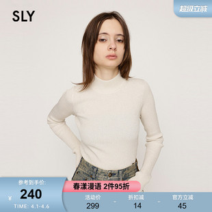 030HAR70 SLY 4881 打底针织衫 简约通勤风半高领修身 春季 新品
