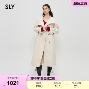 2671 SLY 春季 都市通勤高智优雅长款 毛呢大衣女030HAA30