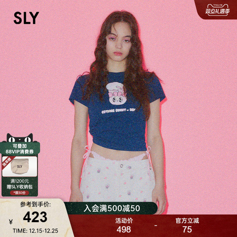 SLY x Esther Bunny 2025早秋新品卡通印花短袖T恤030IAR01-0461