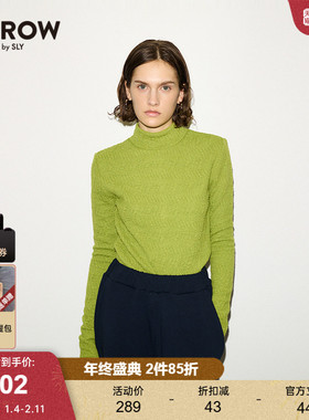 SLY冬季新品THROW系列通勤修身高领针织衫030HA080-2081