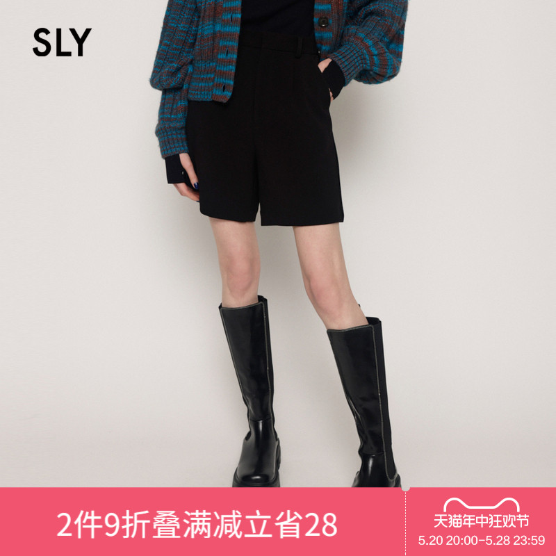 SLY夏季新品高腰通勤OL风气质休闲短西装裤女030FAL31-6190