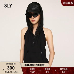 背心030HSR90 SLY 复古运动风连帽露背无袖 美式 0351 春季
