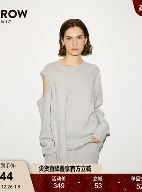 SLY冬季新品THROW系列不规则露肩设计针织衫030HA070-2031