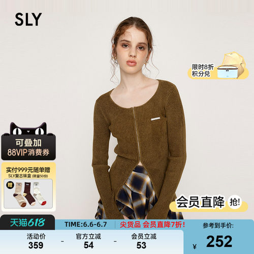 SLY 春季新品简约圆领修身针织打底上衣030HAZ70-1551