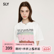 SLY 2024夏季新品复古街头风发泡印花休闲短袖T恤女030HSA90-2390