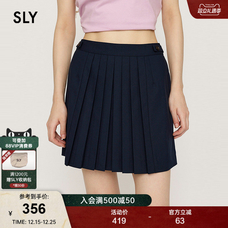 SLY 2025夏季新品MIU系学院风百褶裙短款半身裙女030ISR31-0851